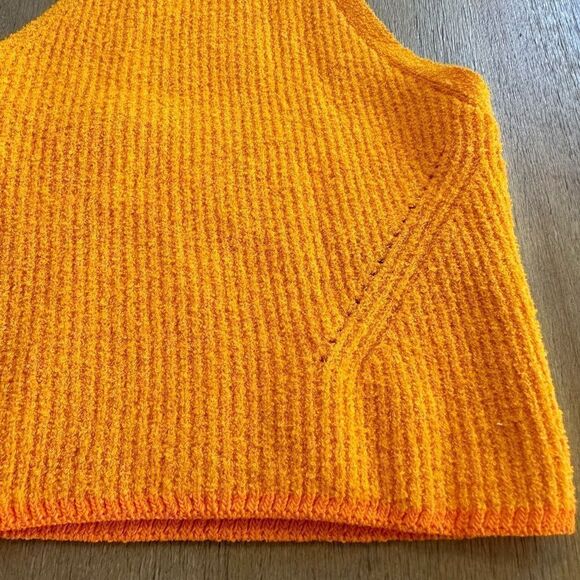 Rag & Bone Womens Soleil Bra Crop Top XL‎ Golden Yellow Ribbed Knit - Picture 10 of 14